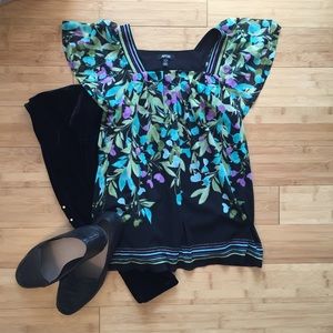 Apt 9 Modern Floral Print Career Top